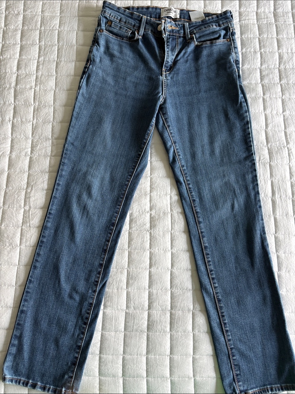 Levi's Medium Wash Straight-Leg Jeans — Blue